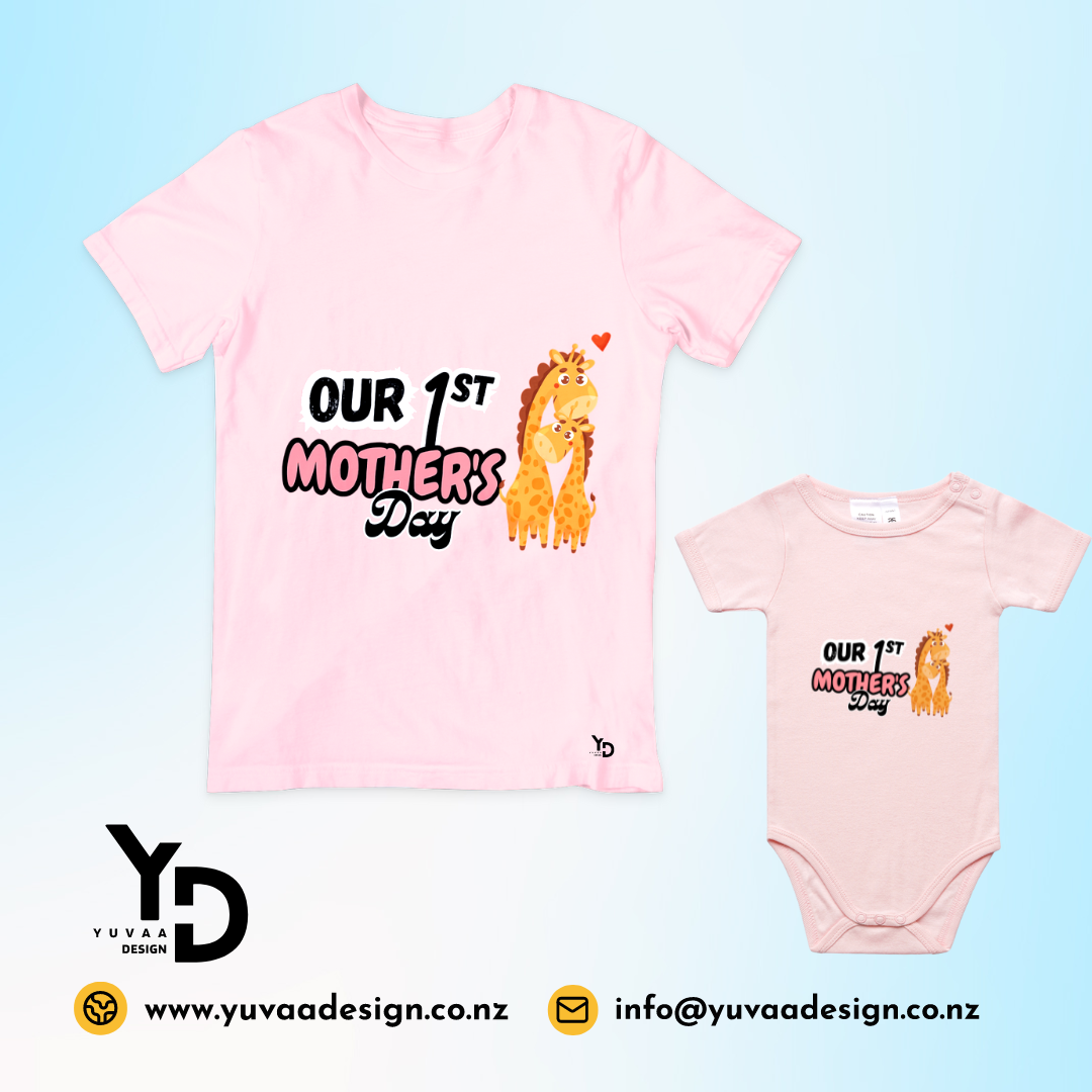 Yuvaa Design | Mom Tshirt and Infant Onesie Combo